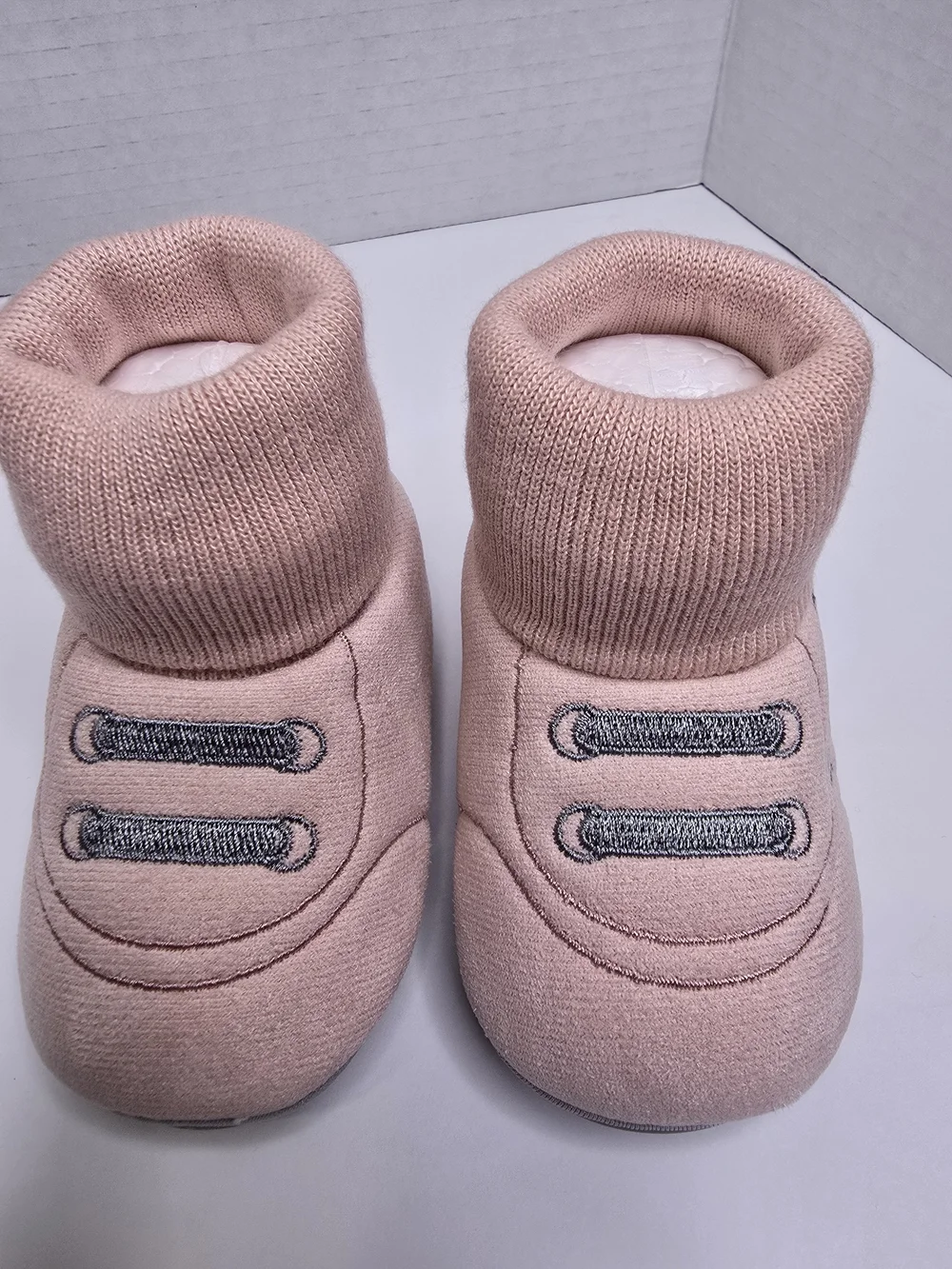Toddler Pink Bear Knit Bootie Slippers - Cozy Indoor Slip-Ons